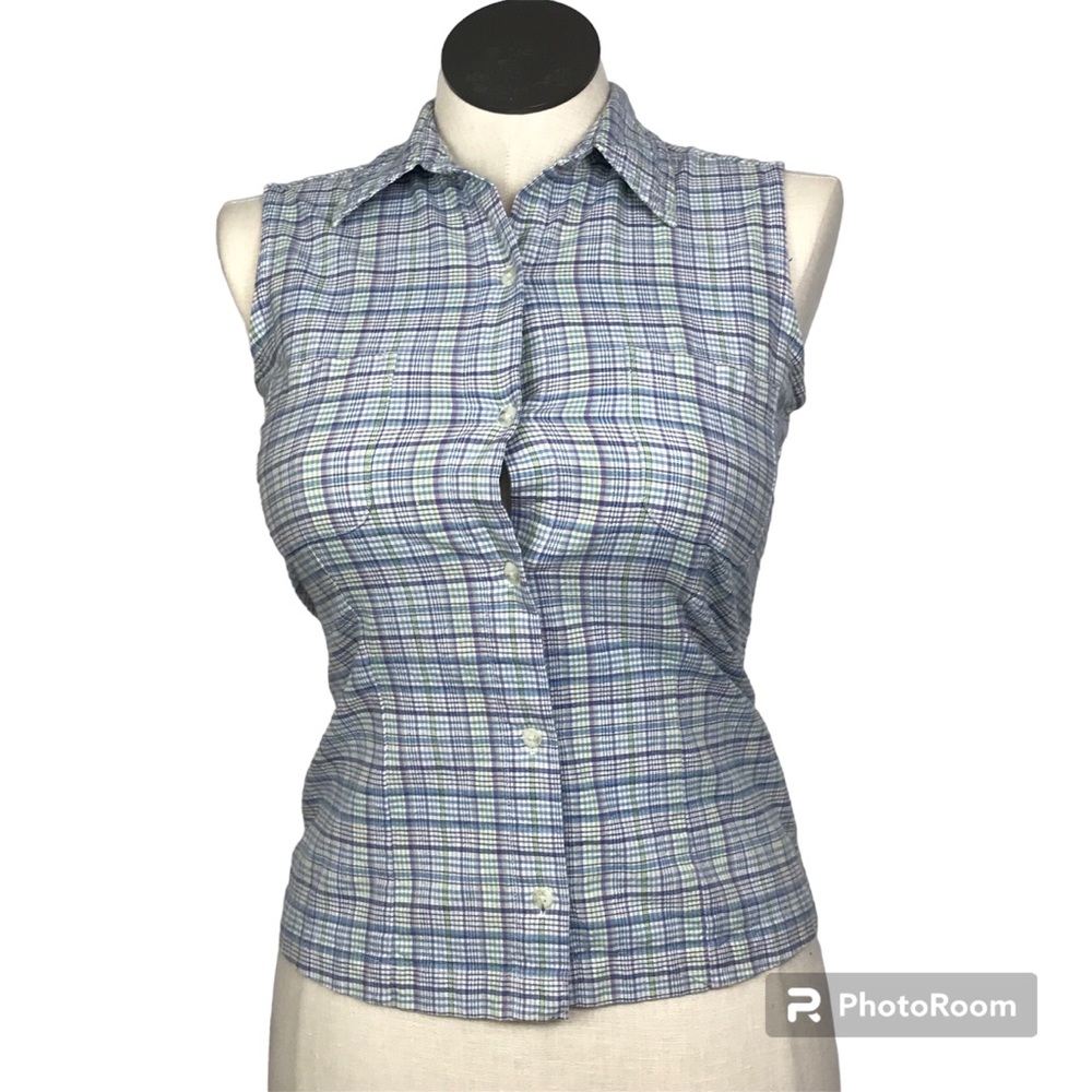 Columbia Sportswear Sleeveless Button Up Shirt Women’s Size S Multicolor Plaid
